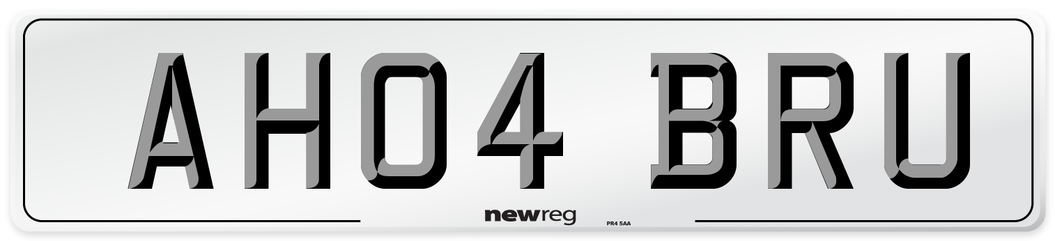AH04 BRU Number Plate from New Reg